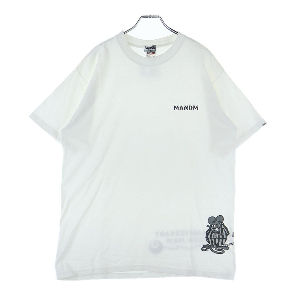 m&m(エムアンドエム) 90s × ELT 8th Anniversary Tee anvilタグ ELT8周年記念限定 両面プリント クルーネック 半袖Tシャツ カットソー ホワイト