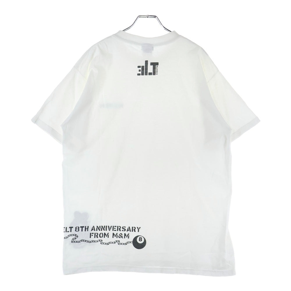 m&m(エムアンドエム) 90s × ELT 8th Anniversary Tee anvilタグ ELT8周年記念限定 両面プリント クルーネック 半袖Tシャツ カットソー ホワイト