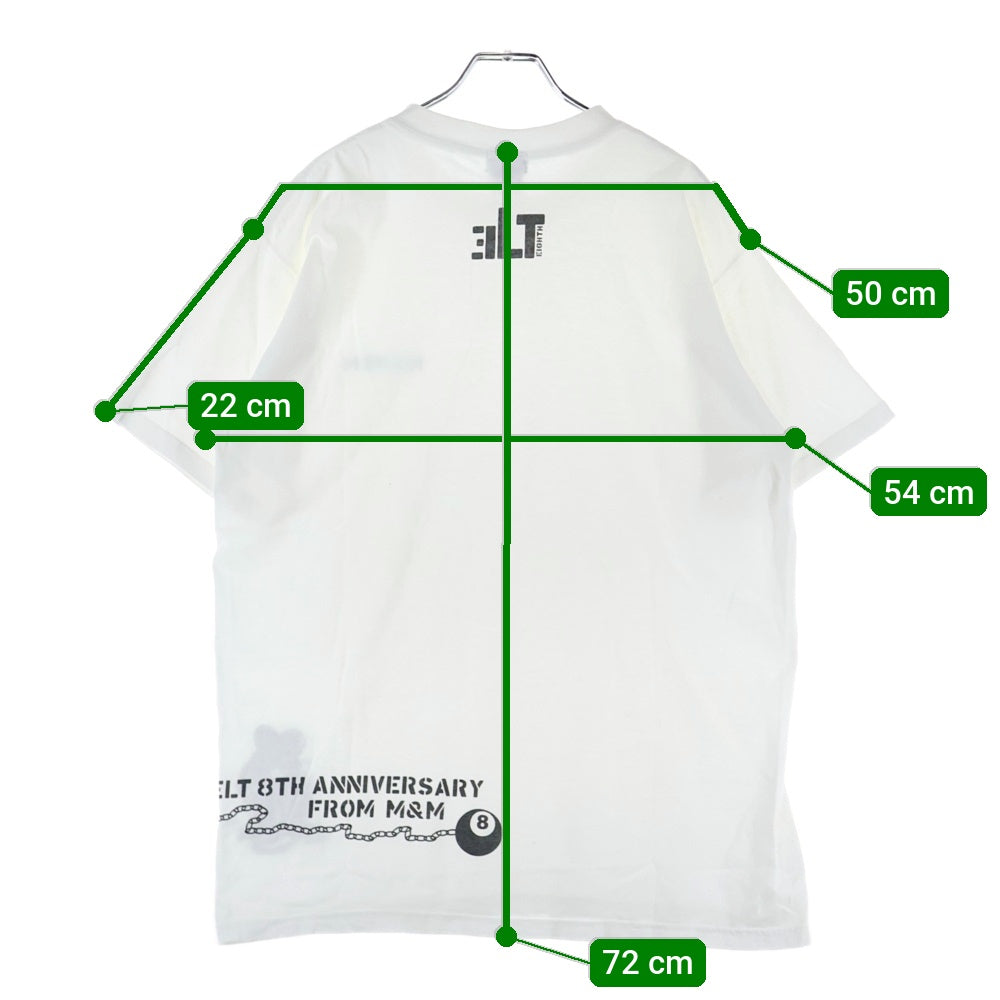 m&m(エムアンドエム) 90s × ELT 8th Anniversary Tee anvilタグ ELT8周年記念限定 両面プリント クルーネック 半袖Tシャツ カットソー ホワイト