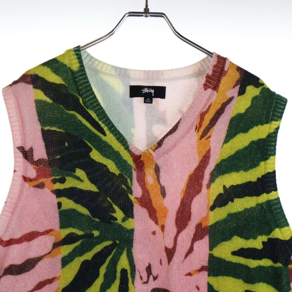 STUSSY(ステューシー) Printed Sweater Vest Vネック プリンテッド ベスト マルチ