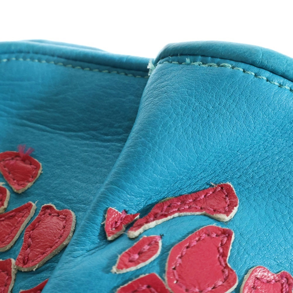 VANSON(バンソン) × BACKDROP ROPX SKELTON BONE LEATHER GLOVE TURQ バックドロップ別注 ボーン Xレイ スケルトン レザーグローブ 手袋 ターコイズブルー/ピンク