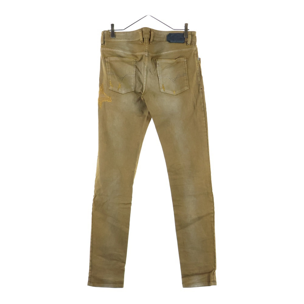 DIESEL(ディーゼル) SLEENKER スリムフィット クラッシュ加工 ストレートデニムパンツ ジーンズ ベージュ