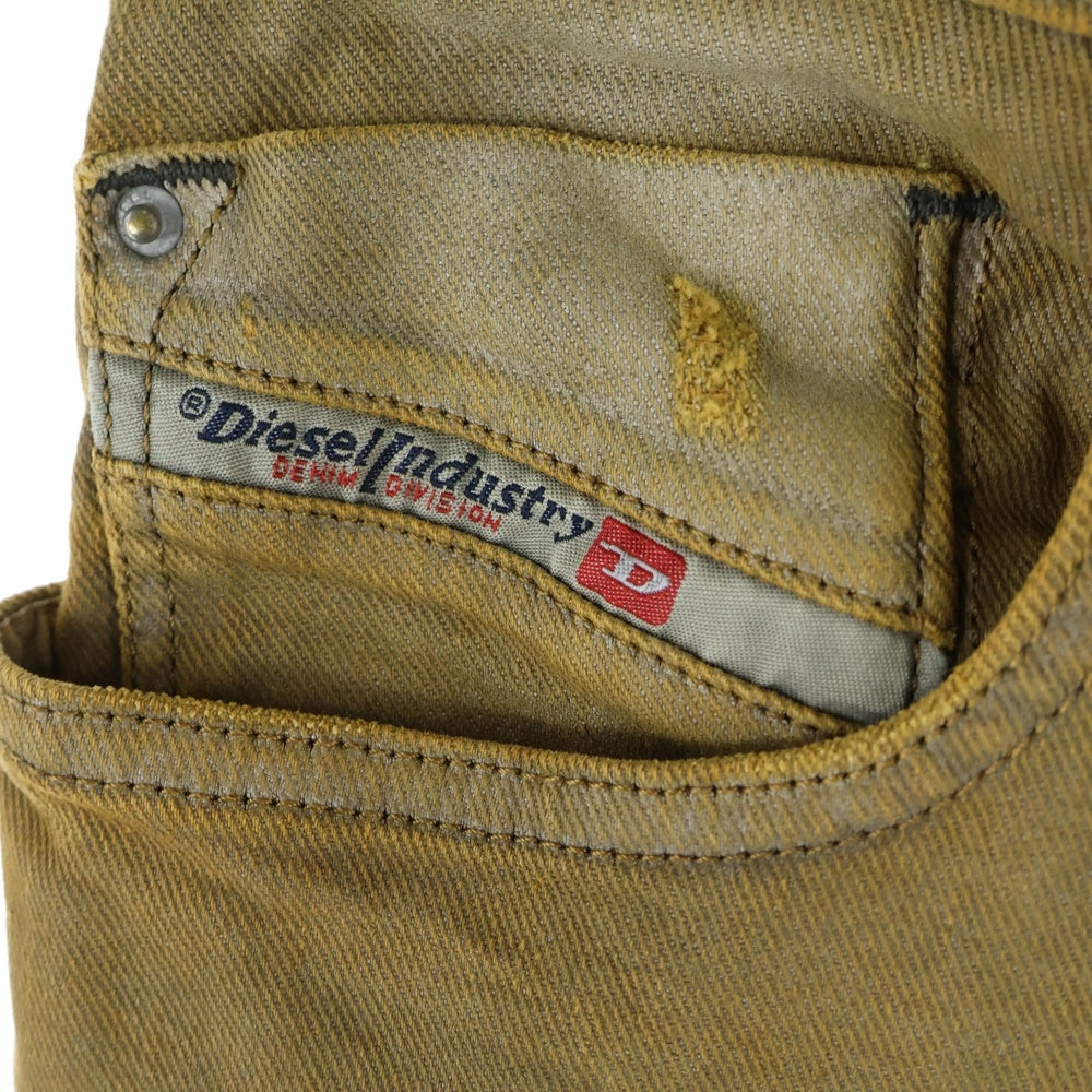 DIESEL(ディーゼル) SLEENKER スリムフィット クラッシュ加工 ストレートデニムパンツ ジーンズ ベージュ