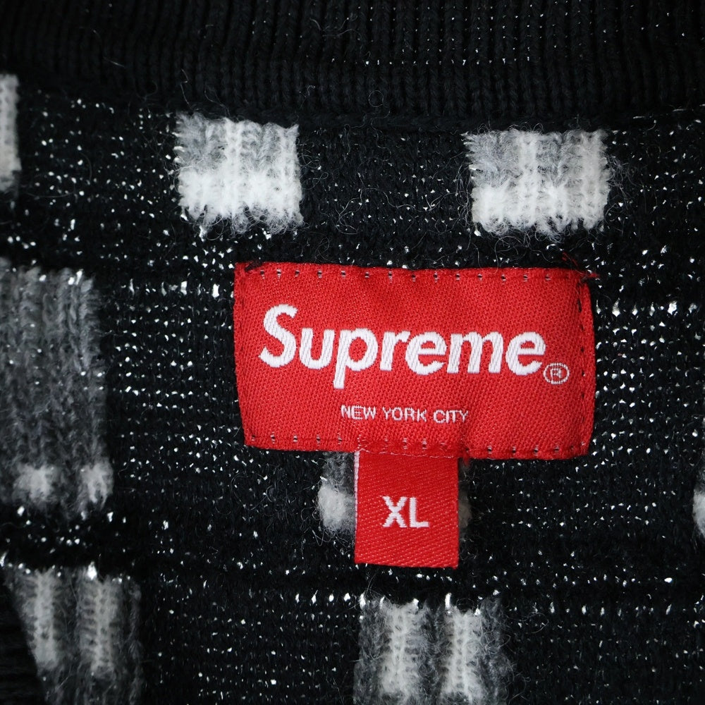 SUPREME(シュプリーム) 23SS Gardient Grid Zip Up Polo グラデーション ジップアップ ニット ポロシャツ ブラック