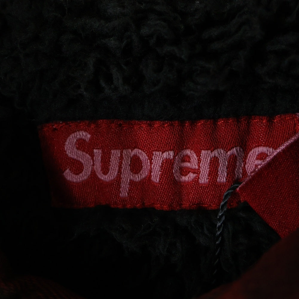 SUPREME(シュプリーム) 24AW Faux Shearling Lined Work Shirt フェイクシアリング ロゴエンブロイダリー ワークジャケット 刺繍 レッド