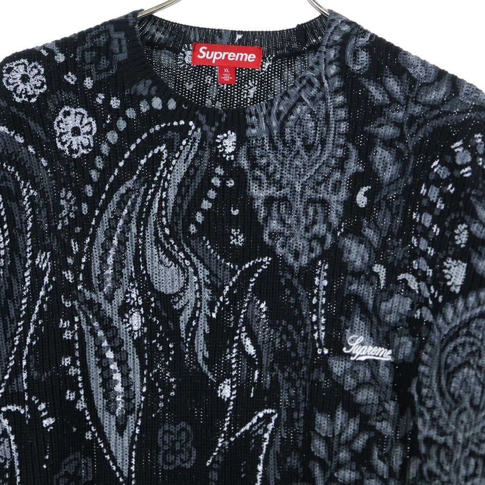 SUPREME(シュプリーム) 24SS Printed Paisley Sweater ペイズリー 総柄