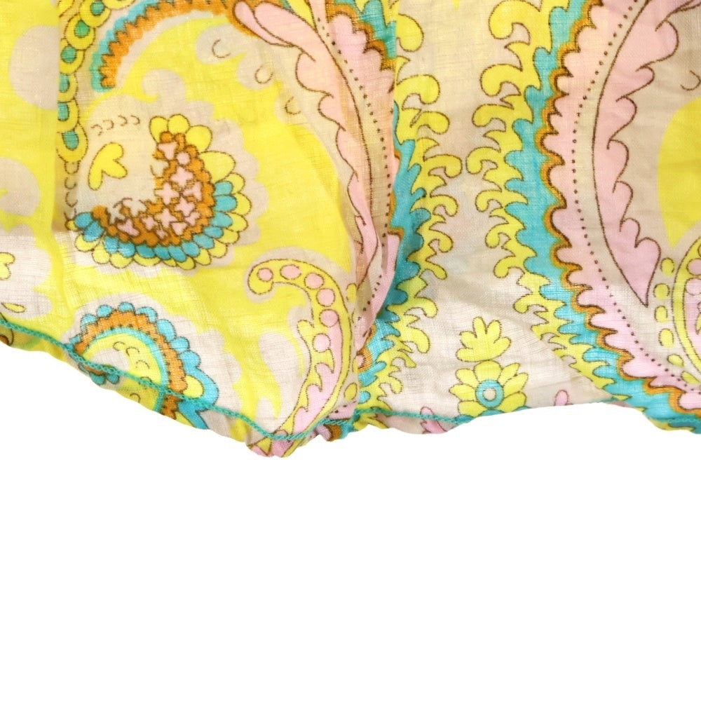 GANESH(ガネーシュ) 総柄リネン 長袖シャツ イエロー