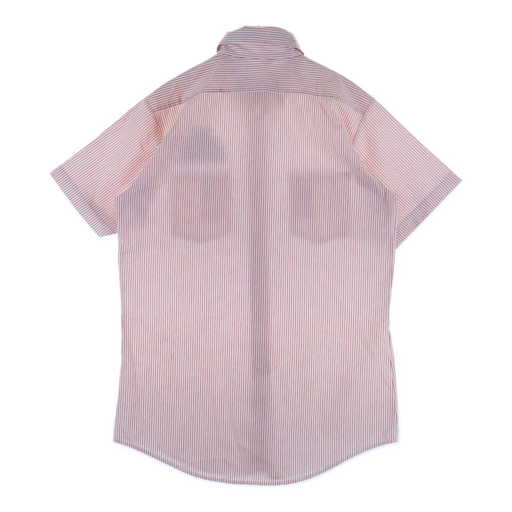 VINTAGE(ヴィンテージ) MILLER BREWING COMPANY USA製 ストライプ 半袖 ワークシャツ ホワイト/レッド