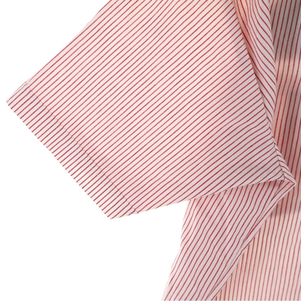 VINTAGE(ヴィンテージ) MILLER BREWING COMPANY USA製 ストライプ 半袖 ワークシャツ ホワイト/レッド