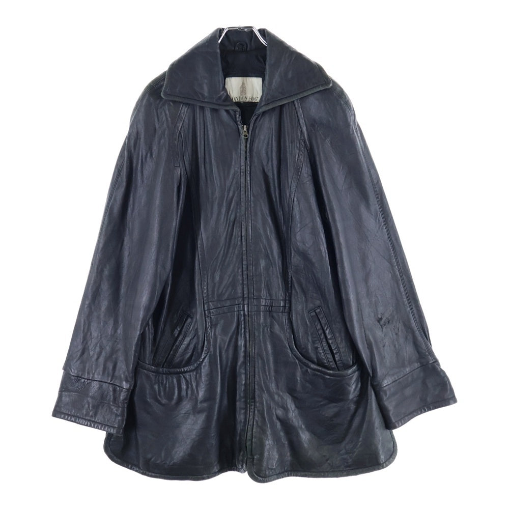 LONDONFOG(ロンドンフォグ) レザー ロング コート ブラック