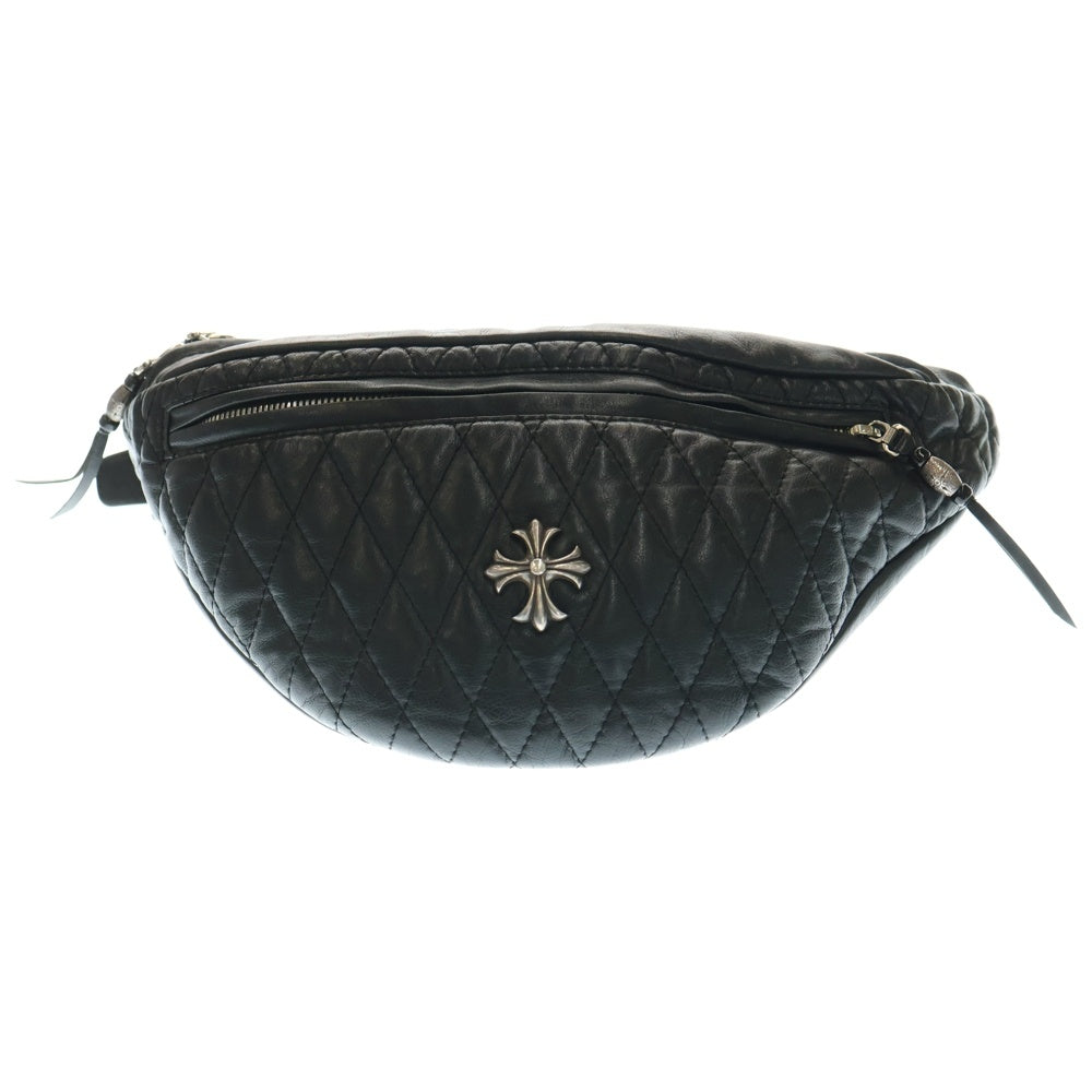 NO BRAND(ノーブランド) BIGTWIN ビッグツイン QUILTING LEATHER BAG クロスコンチョ キルティング レザー ボディバッグ ウエストバッグ ブラック