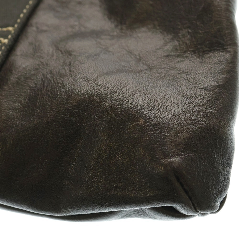 TOYS McCOY(トイズマッコイ) ホースハイド レザー パッチ付き TALONジップ ヘルメットバッグ トートバッグ ショルダーバッグ ブラウン