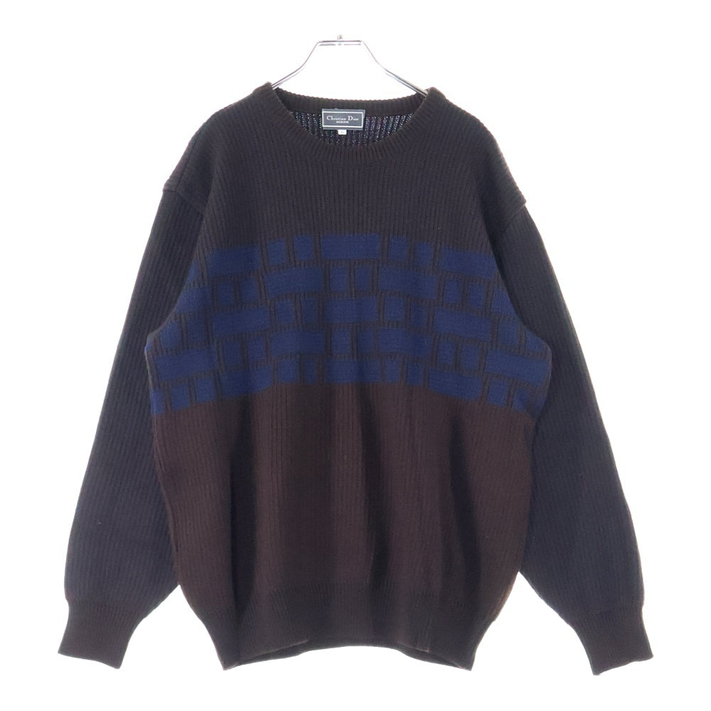 Christian Dior MONSIEUR(クリスチャンディオールムッシュ) クルーネック ニット セーター ブラウン