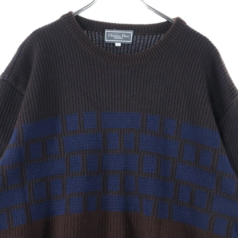 Christian Dior MONSIEUR(クリスチャンディオールムッシュ) クルーネック ニット セーター ブラウン