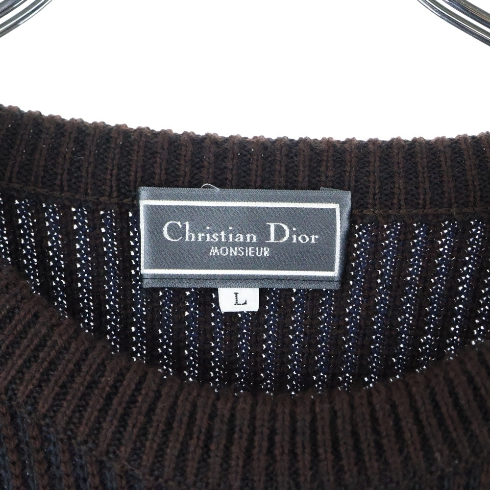 Christian Dior MONSIEUR(クリスチャンディオールムッシュ) クルーネック ニット セーター ブラウン