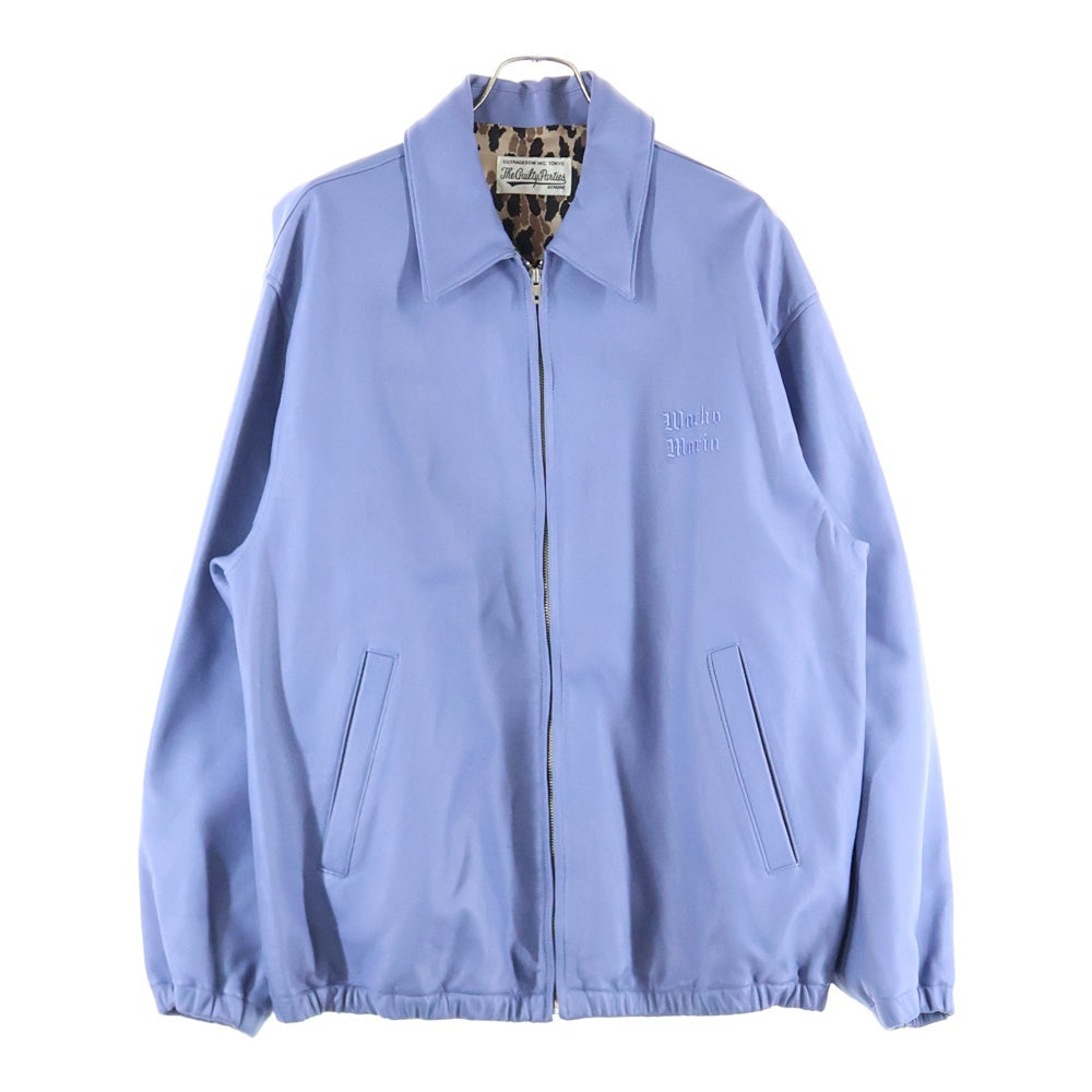 WACKO MARIA(ワコマリア) 23AW LEATHER 50'S JACKET TYPE-2 シープスキン 裏地レオパード レザージャケット ブルゾン ライトブルー 23FW-WMO-BL05