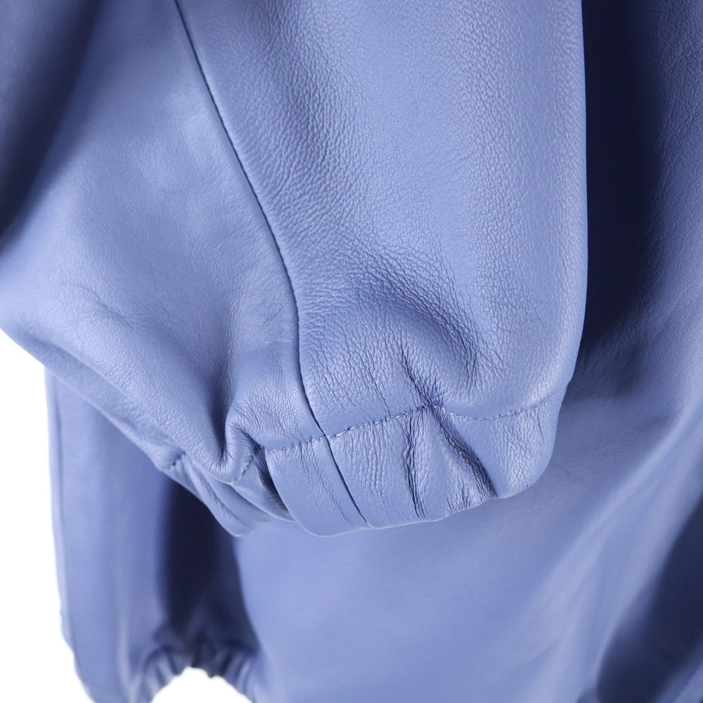 WACKO MARIA(ワコマリア) 23AW LEATHER 50'S JACKET TYPE-2 シープスキン 裏地レオパード レザージャケット ブルゾン ライトブルー 23FW-WMO-BL05