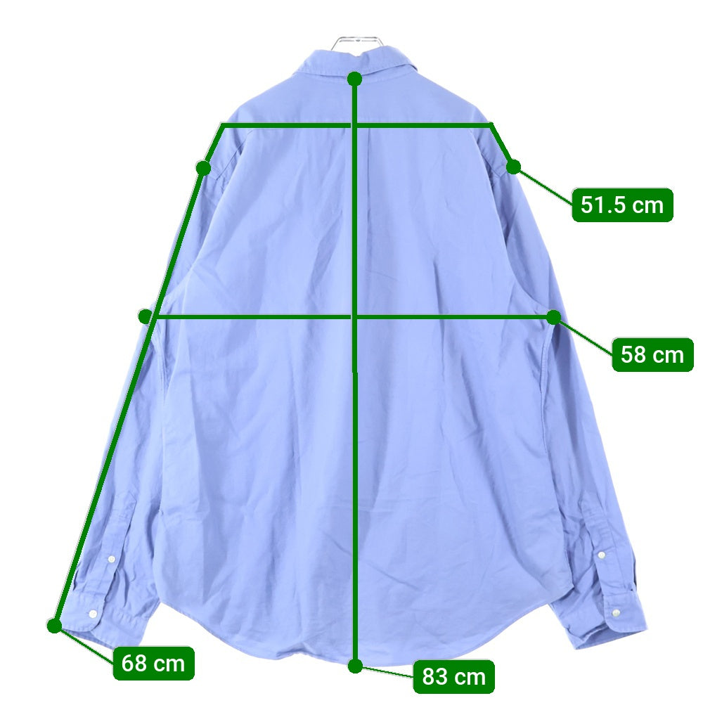 POLO RALPH LAUREN(ポロラルフローレン) SLIM FIT フロントロゴ刺繍 長袖シャツ ブルー