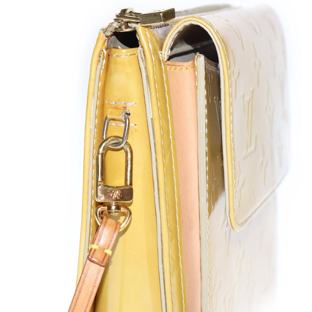 LOUIS VUITTON(ルイヴィトン) ヴェルニ モット グリ モノグラム ショルダーバッグ パテント イエロー M91136