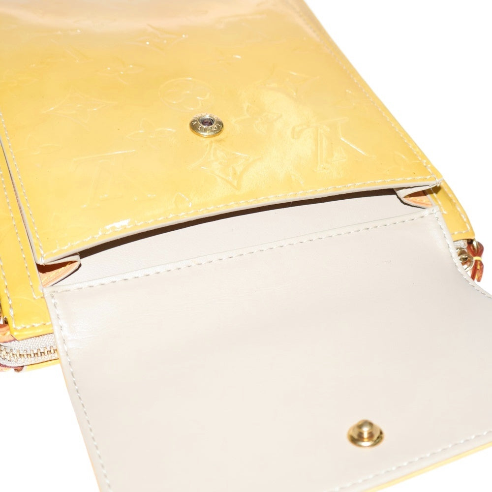 LOUIS VUITTON(ルイヴィトン) ヴェルニ モット グリ モノグラム ショルダーバッグ パテント イエロー M91136