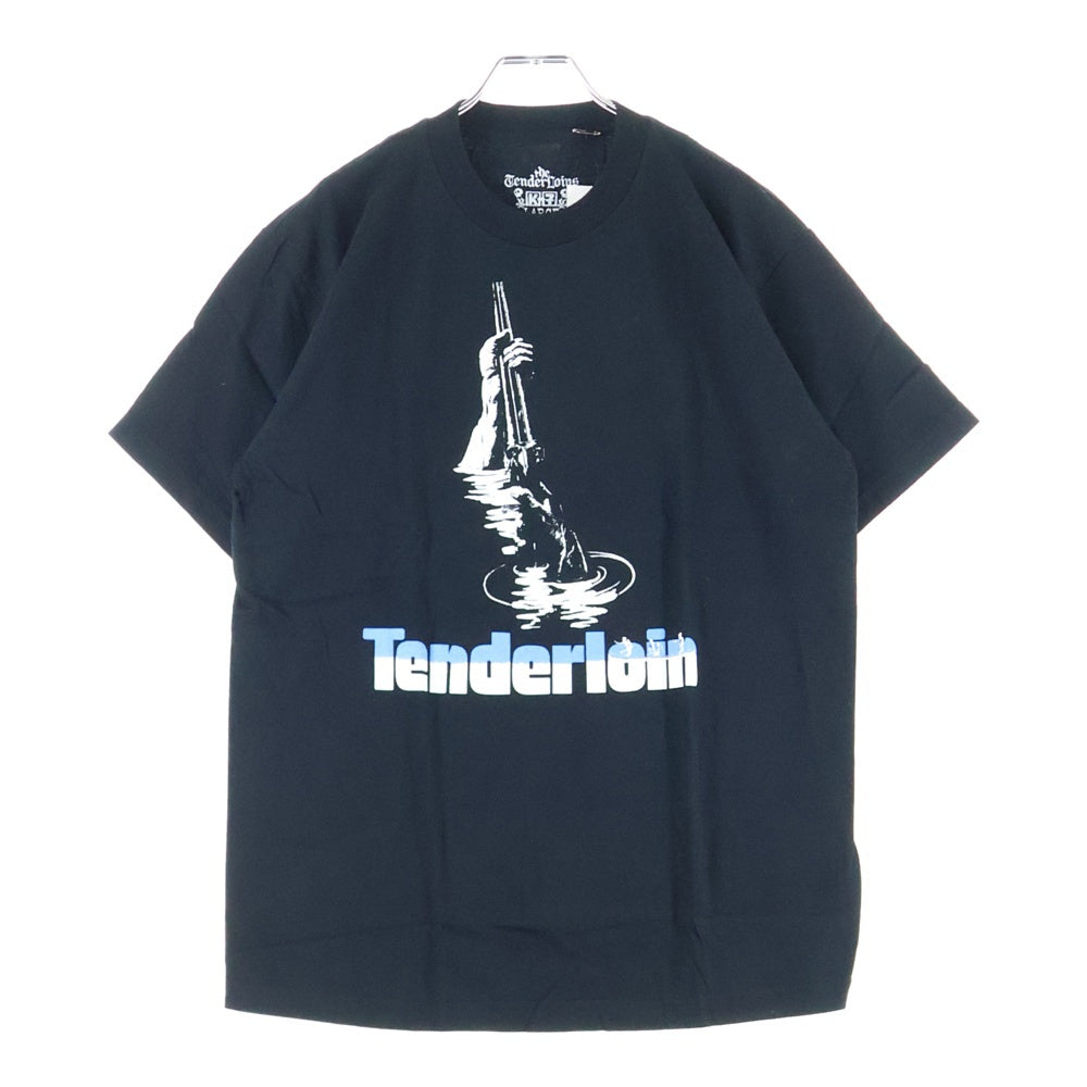 TENDERLOIN(テンダーロイン) 00ss DEAD STOCK ショットガン ロゴ プリント クルーネック 半袖 Tシャツ カットソー ブラック