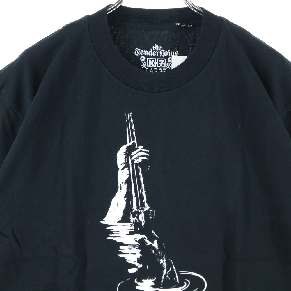 TENDERLOIN(テンダーロイン) 00ss DEAD STOCK ショットガン ロゴ プリント クルーネック 半袖 Tシャツ カットソー ブラック