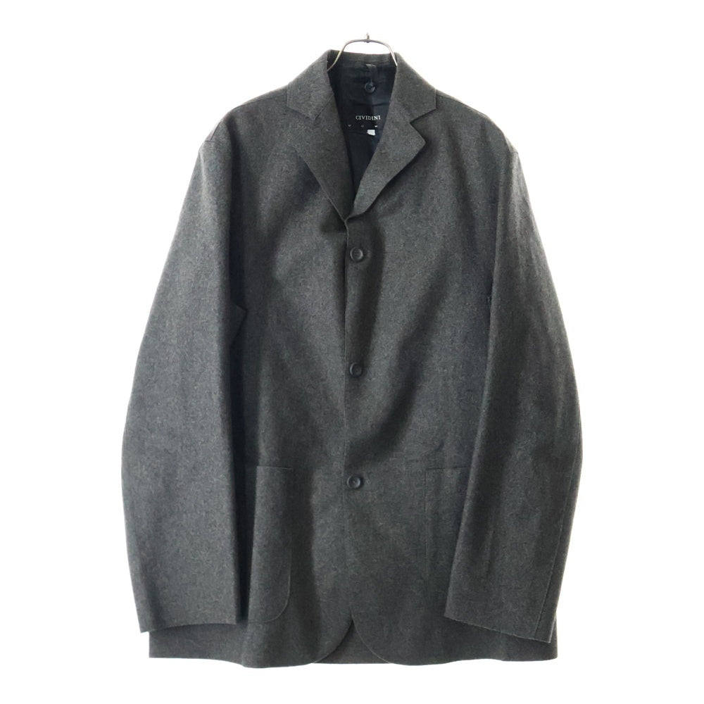 NO BRAND(ノーブランド) CIVIDINI 3B ウール コート ジャケット チャコール