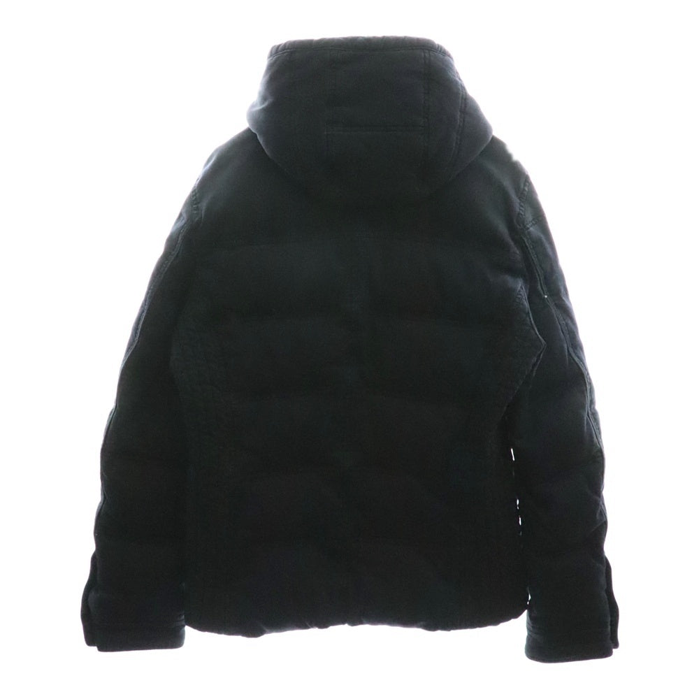 NICOLE CLUB FOR MEN(ニコルクラブフォーメン) Hungarin Duck Down フード ジップ切り替え デニム ダック ダウンジャケット ネイビー 7566-3730