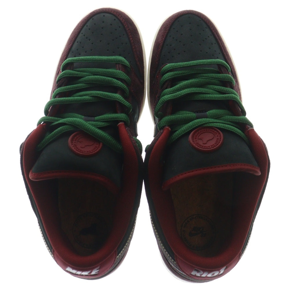NIKE(ナイキ) ×RIOT SKATESHOP DUNK LOW PRO QS ライオット スケートショップ ダンク ローカットスニーカー ブラック/バーガンディ US9.5/27.5cm FZ1289-200