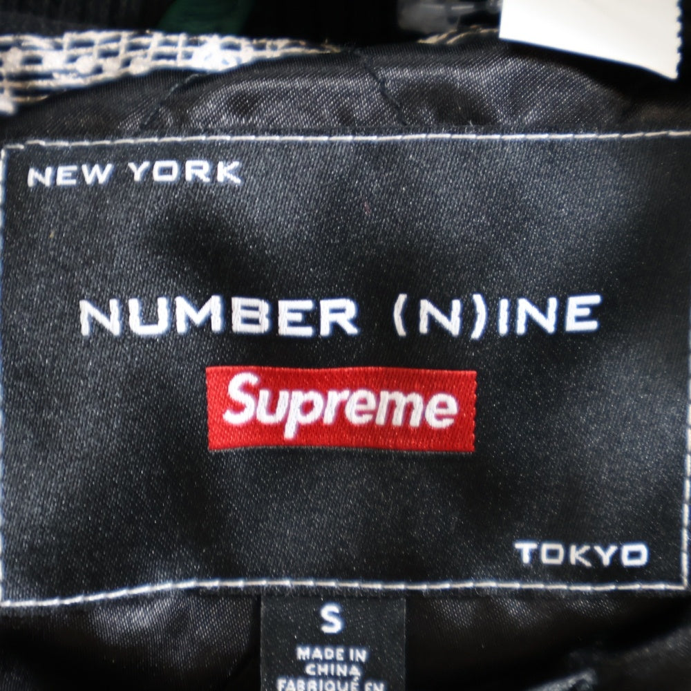 SUPREME(シュプリーム) 25AW × Number (N)ine Mickey Mouse Varsity Jacket ナンバーナイン ミッキーマウス パッチ バーシティジャケット ブルゾン ブラック/グリーン