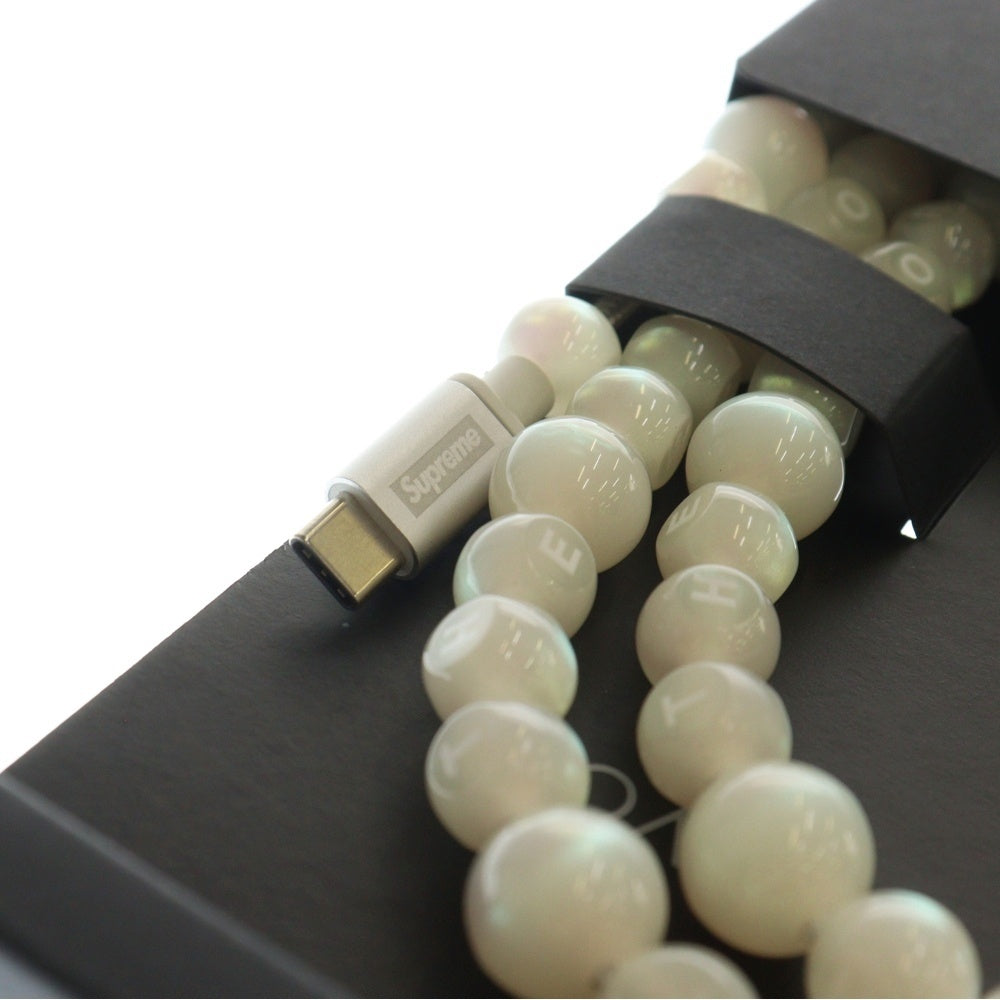 SUPREME(シュプリーム) 23AW × BLESS mophie Beaded Charging Cable ブレス モーフィー ビーズ チャージング 充電ケーブル ホワイト