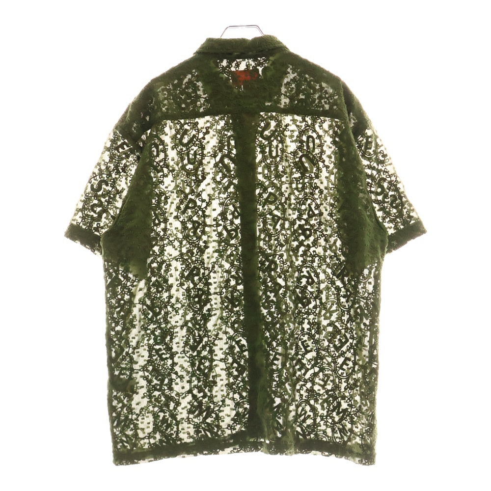 SUPREME(シュプリーム) 22SS Chainstitch Chiffon S/S Shirt チェーン ステッチ シフォン メッシュ 半袖シャツ カーキ