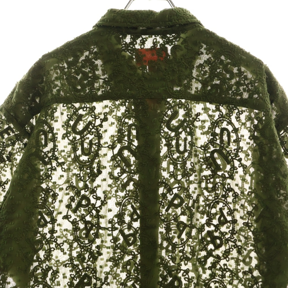 SUPREME(シュプリーム) 22SS Chainstitch Chiffon S/S Shirt チェーン ステッチ シフォン メッシュ 半袖シャツ カーキ