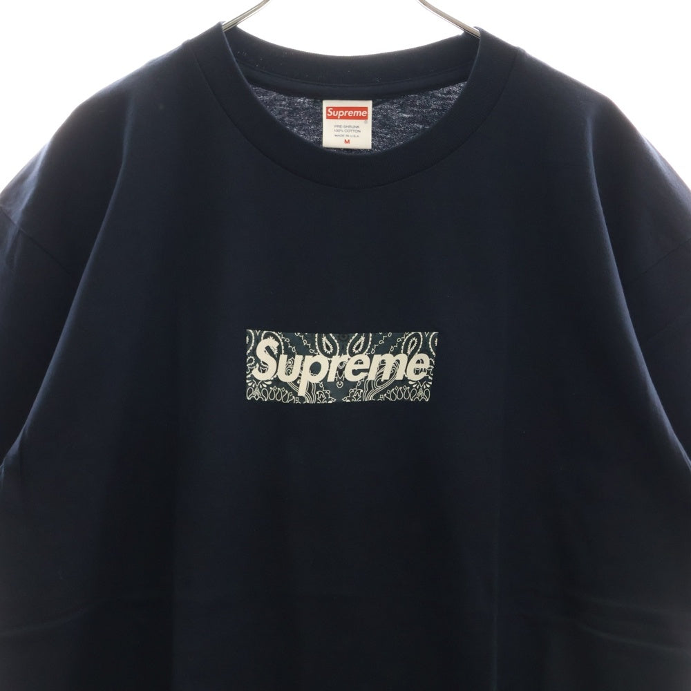SUPREME(シュプリーム) 19AW Bandana Box Logo Tee バンダナ ボックスロゴ プリント クルーネック 半袖Tシャツ カットソー ネイビー