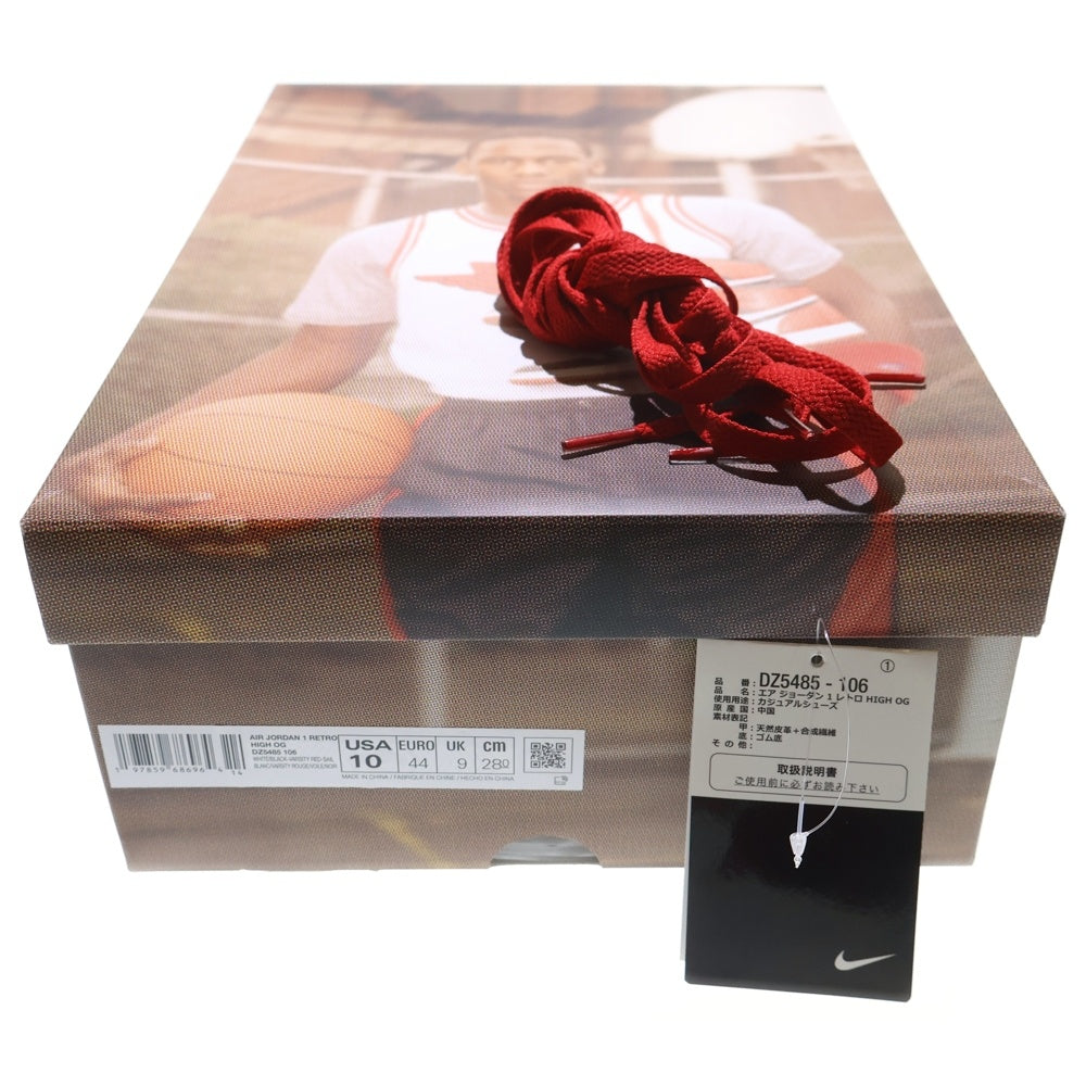NIKE(ナイキ) AIR JORDAN 1 RETRO HIGH OG エアジョーダン1 ブラックトゥ リイマジンド ハイカットスニーカー ブラック/レッド US10/28cm DZ5485-106