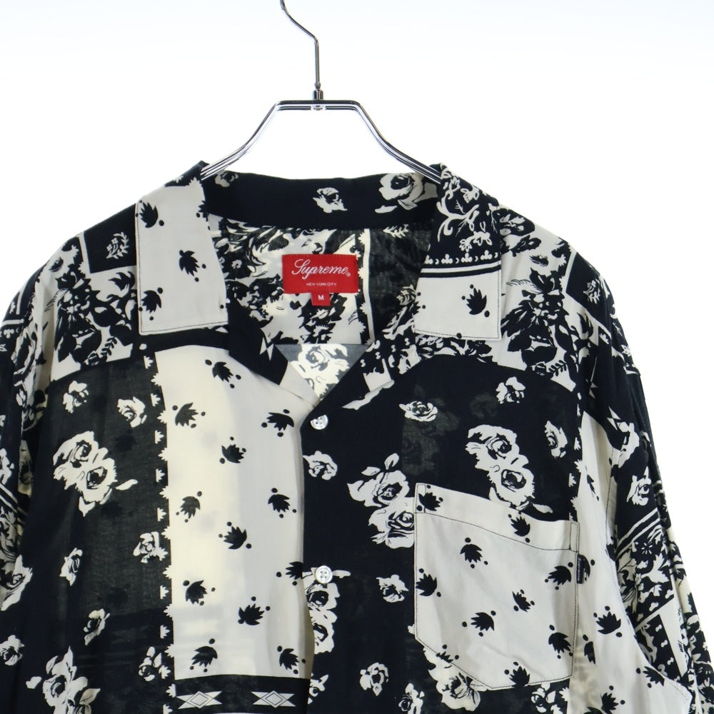 SUPREME(シュプリーム) 16SS Paisley Rayon Shirt ペイズリー 総柄 レーヨン オープンカラー 長袖シャツ ブラック