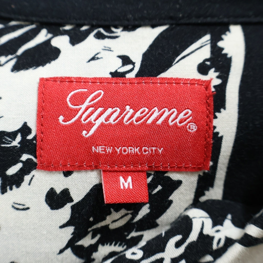 SUPREME(シュプリーム) 16SS Paisley Rayon Shirt ペイズリー 総柄 レーヨン オープンカラー 長袖シャツ ブラック