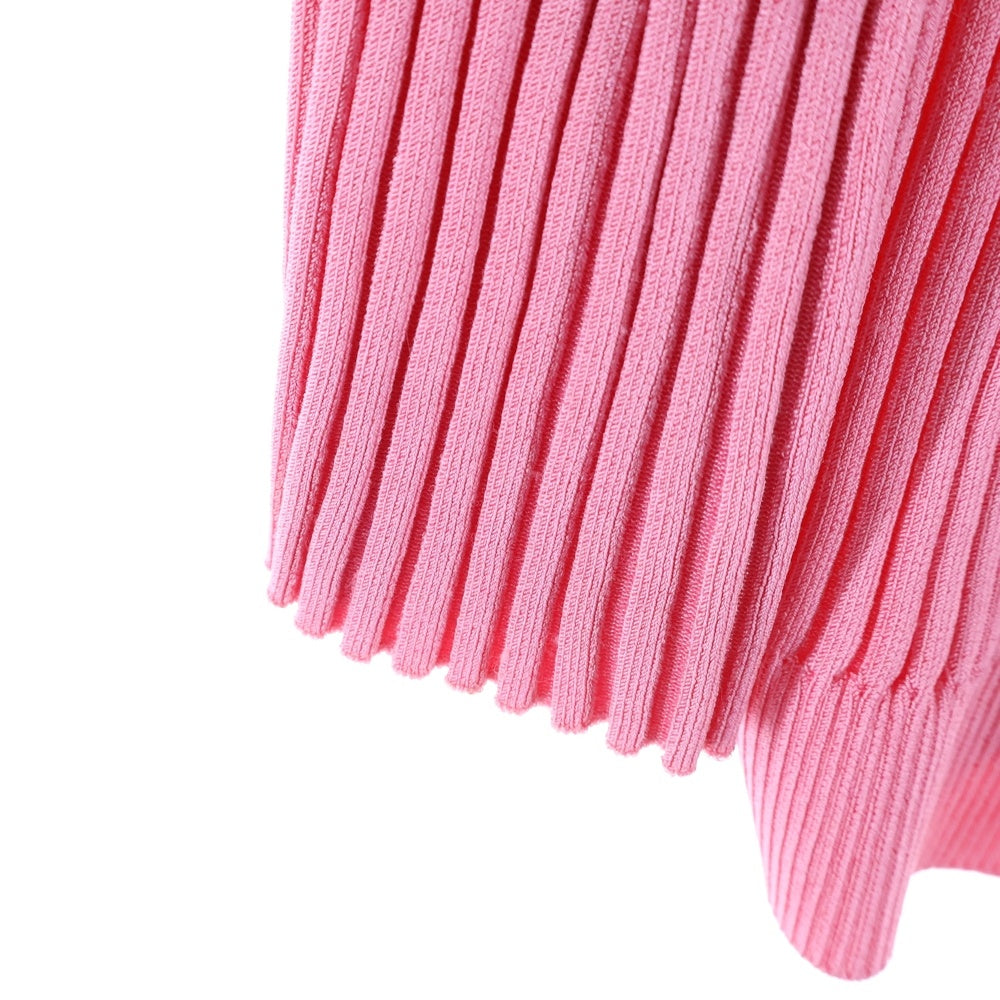 JACQUEMUS(ジャックムス) La maille Pralu longue ロゴチャーム リブニット ショート カーディガン ピンク 223KN500 2190 レディース