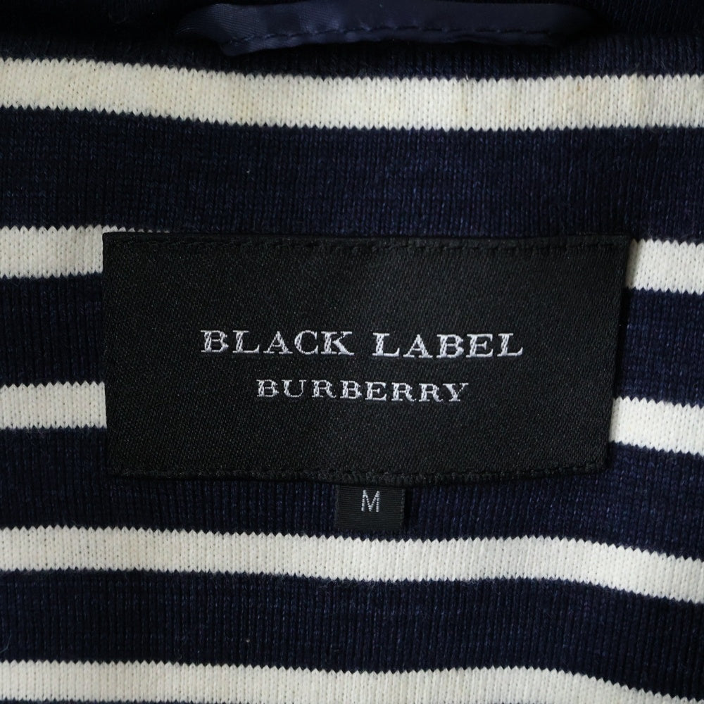 BURBERRY BLACK LABEL(バーバリー ブラックレーベル) マリンパーカー 袖ロゴワッペン ネイビー