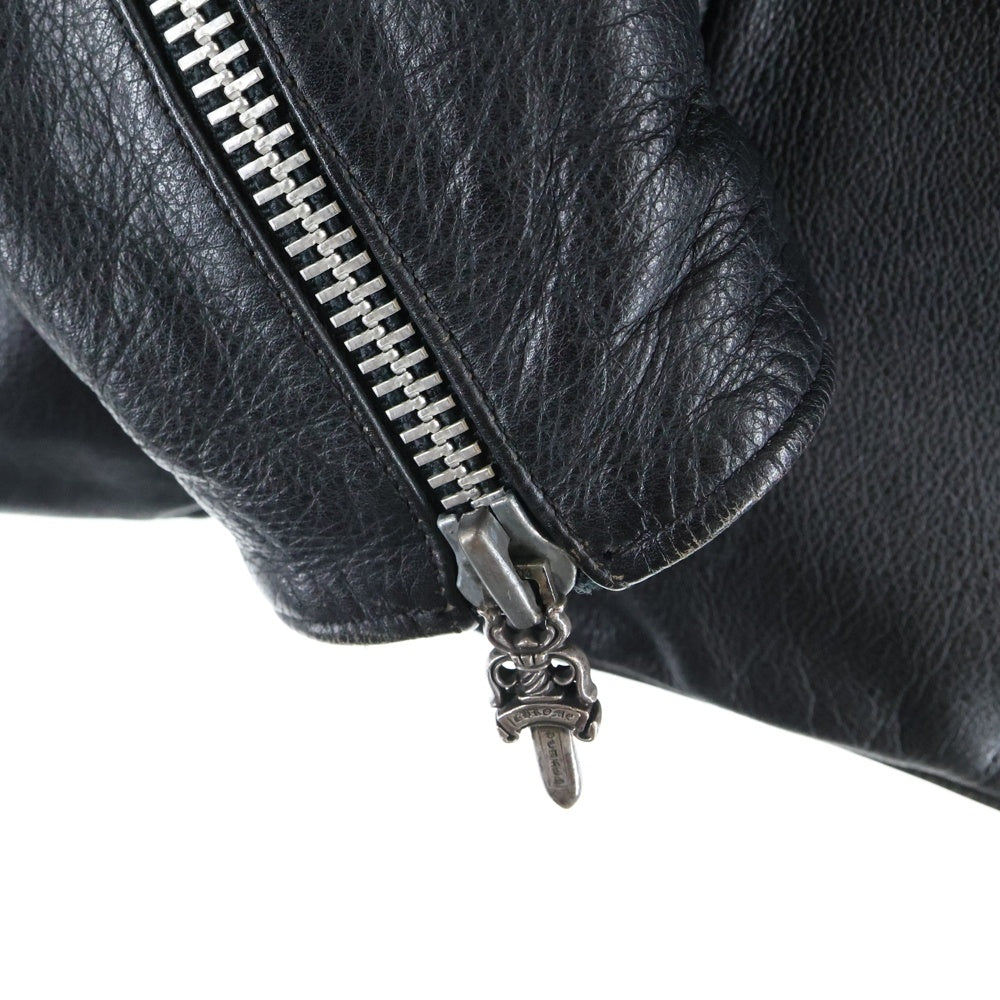 CHROME HEARTS(クロムハーツ) RACING2 レーシング2 ダガージップシングルライダースレザージャケット ブラック
