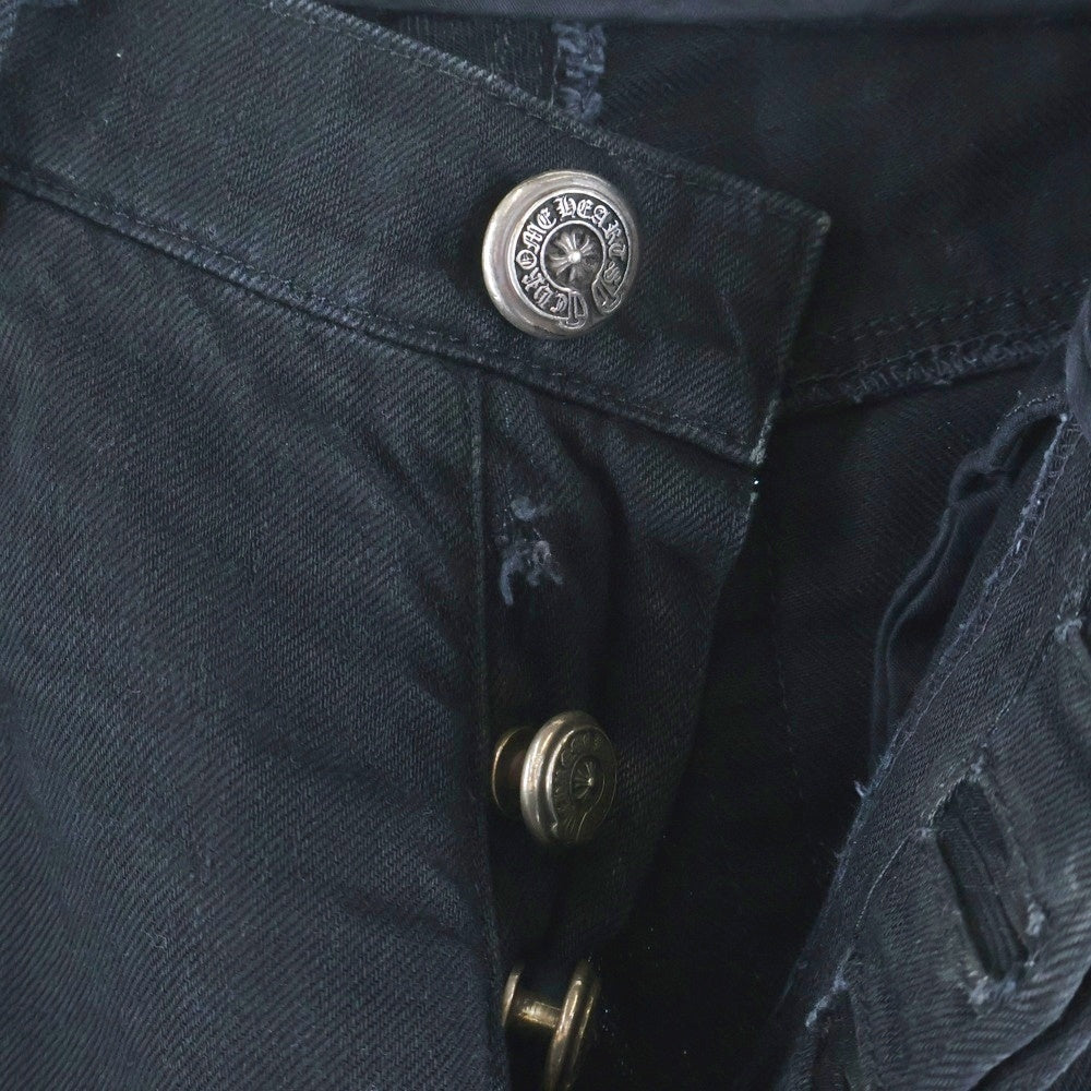 CHROME HEARTS(クロムハーツ) FLEURKNEE DNM PANTS フレアニーデニムパンツ ブラック