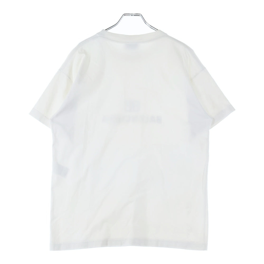 BALENCIAGA(バレンシアガ) 21SS BLCG BB PIXEL MEDIUM FIT T-SHIRT モザイク ピクセルロゴプリント クルーネック 半袖 カットソー Tシャツ ホワイト 612965 TKVI7