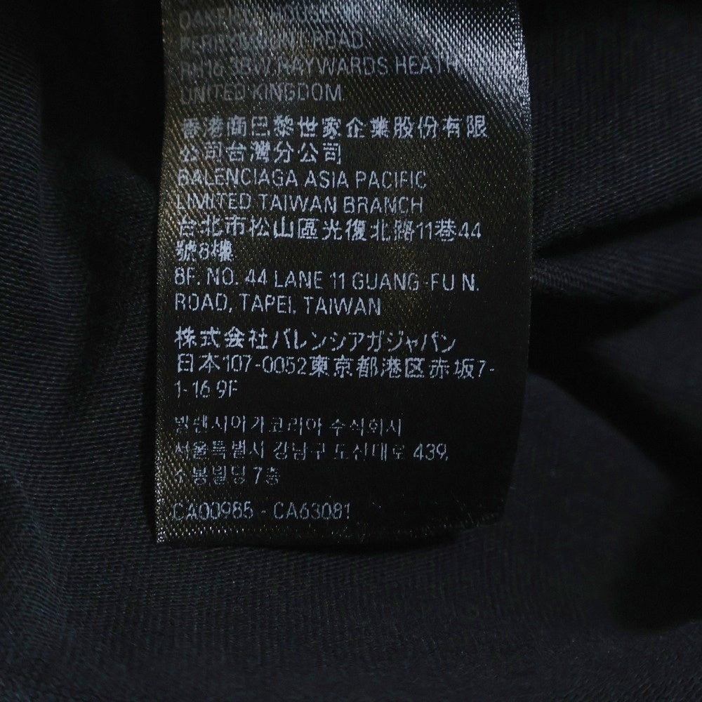 BALENCIAGA(バレンシアガ) BACK FRIP フロントロゴ 刺繍 半袖Tシャツ カットソー ブラック 739028 TPVF9
