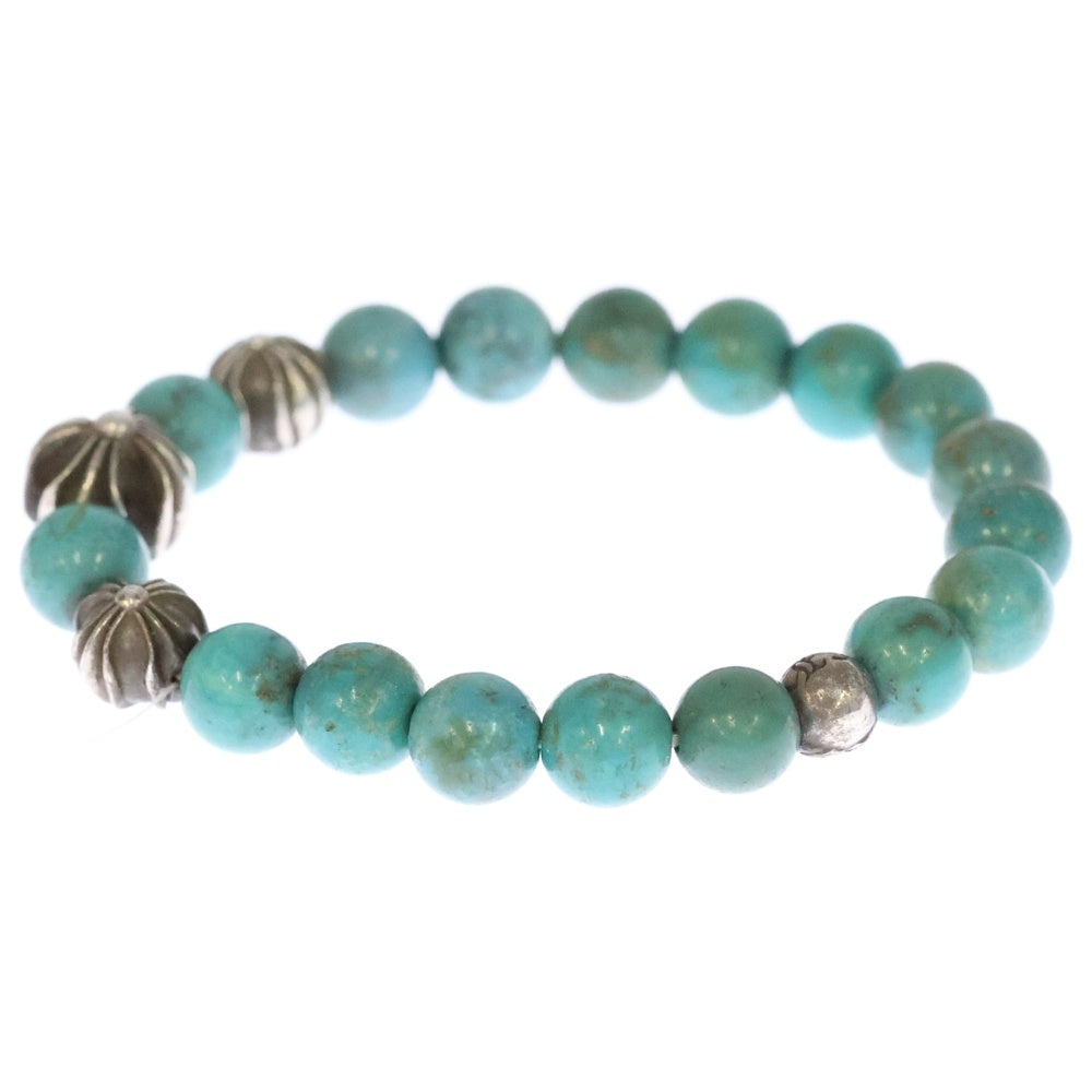 CHROME HEARTS(クロムハーツ) 8mm BEAD ビーズ ブレスレット シルバー/ターコイズ