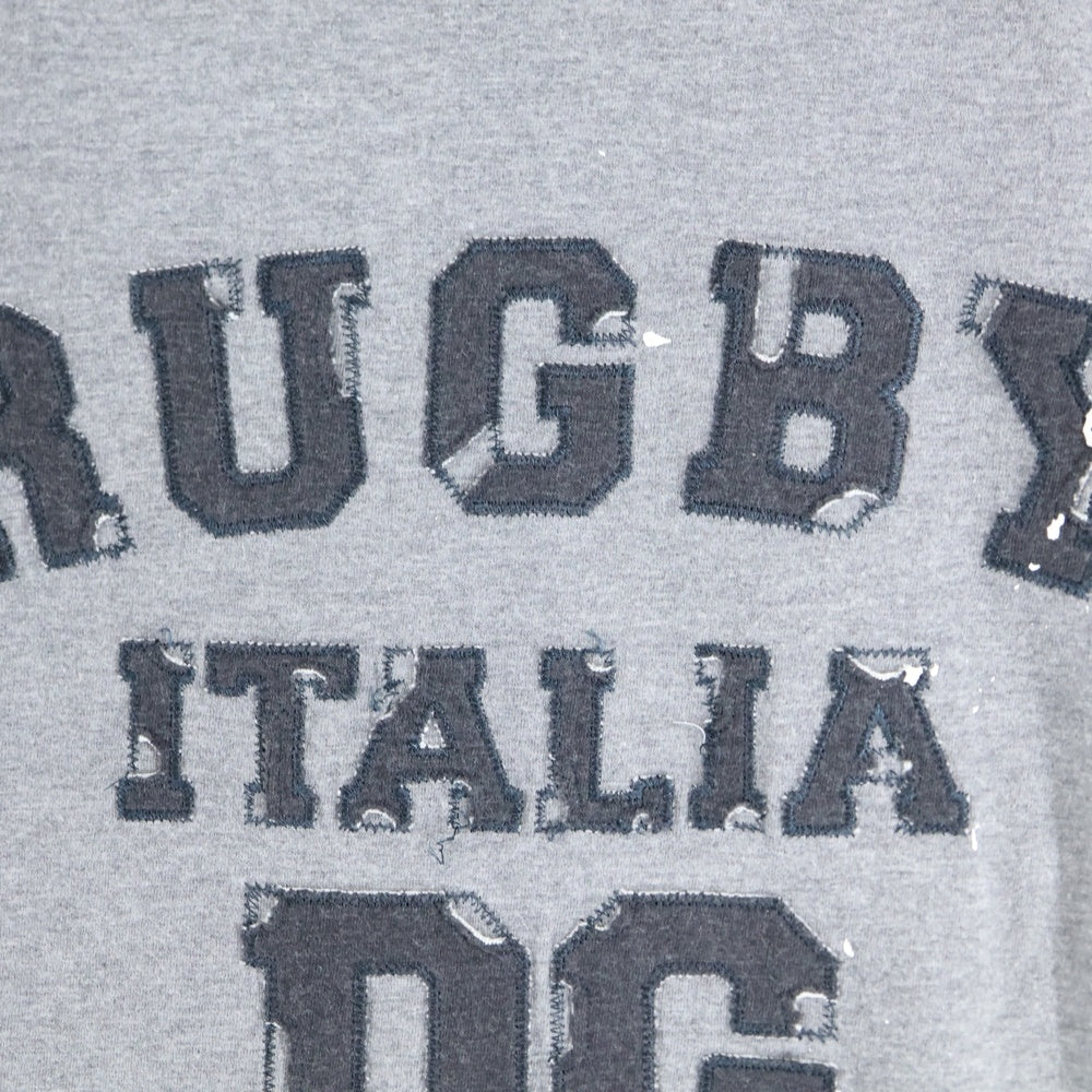 DOLCE & GABBANA(ドルチェアンドガッバーナ) RUGBY TEE フロントロゴパッチ クルーネック 半袖Tシャツ カットソー グレー