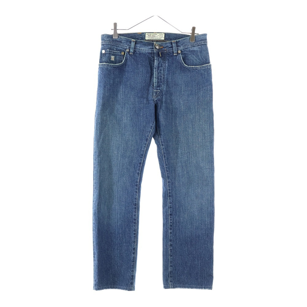 JACOB COHEN(ヤコブ コーエン) J1810 ポケット裏ストライプ 5ポケット ストレート ボタンフライ デニムパンツ ジーンズ インディゴ