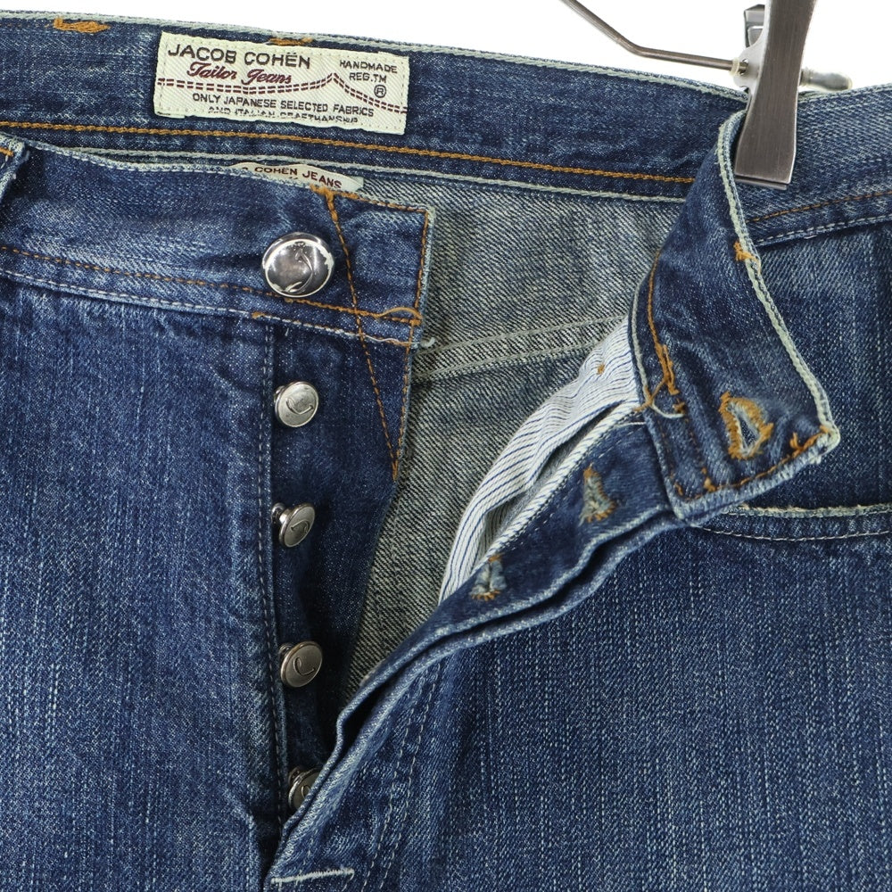 JACOB COHEN(ヤコブ コーエン) J1810 ポケット裏ストライプ 5ポケット ストレート ボタンフライ デニムパンツ ジーンズ インディゴ