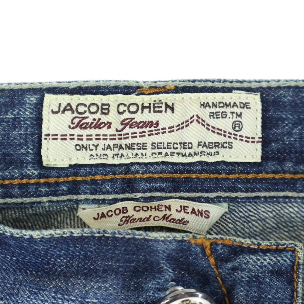 JACOB COHEN(ヤコブ コーエン) J1810 ポケット裏ストライプ 5ポケット ストレート ボタンフライ デニムパンツ ジーンズ インディゴ