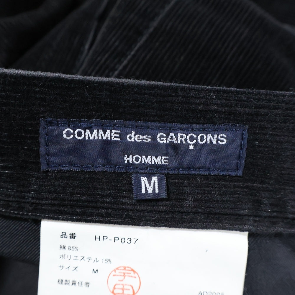 COMME des GARCONS HOMME(コムデギャルソンオム) Corduroy Cargo Pants コーデュロイ Dポケット カーゴパンツ ブラック HP-P037
