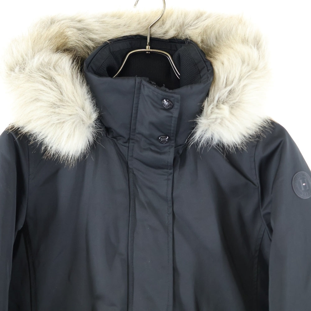 TOMMY HILFIGER(トミーヒルフィガー) フェイクファー付き 中綿 フーデッドパデッドコート ジャケット ブラック WW0WW25750-BAV